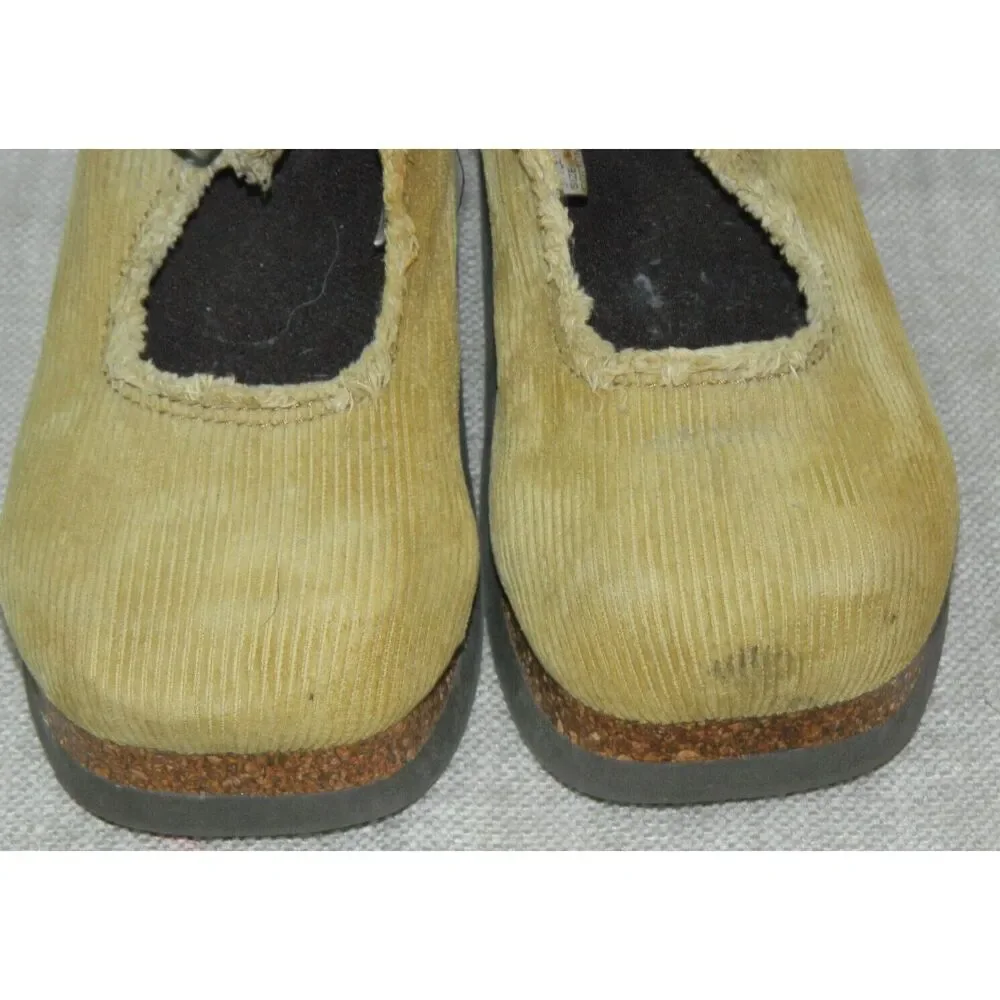 Unionbay Mary Jane Size 6.5 Beige Corduroy Cork Platform Vintage Y2K 2000s Geene